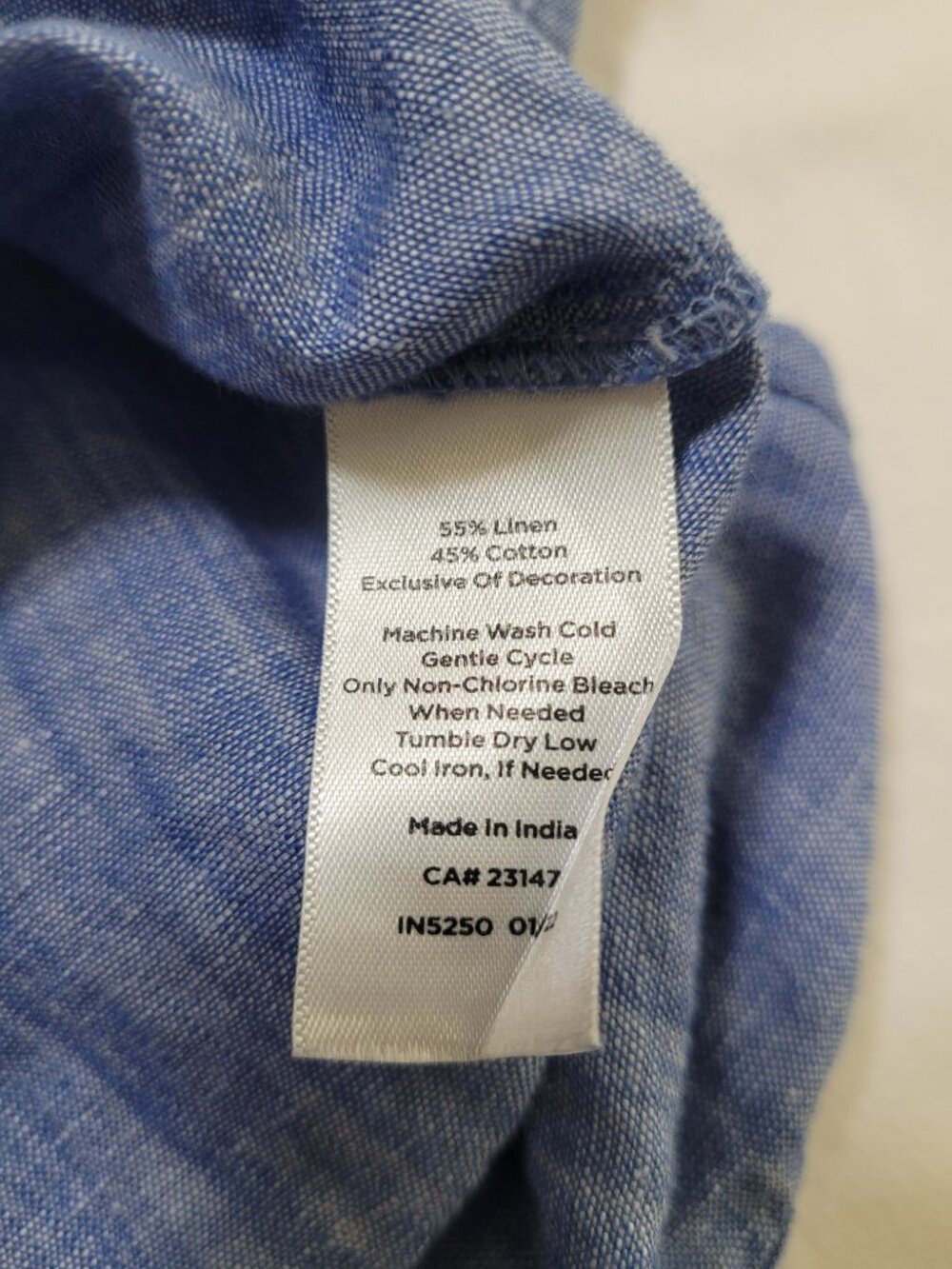 Talbots Embroidered Linen Blend Tropical Top Cap Sleeve Blue Floral Beachy Large - Picture 8 of 9